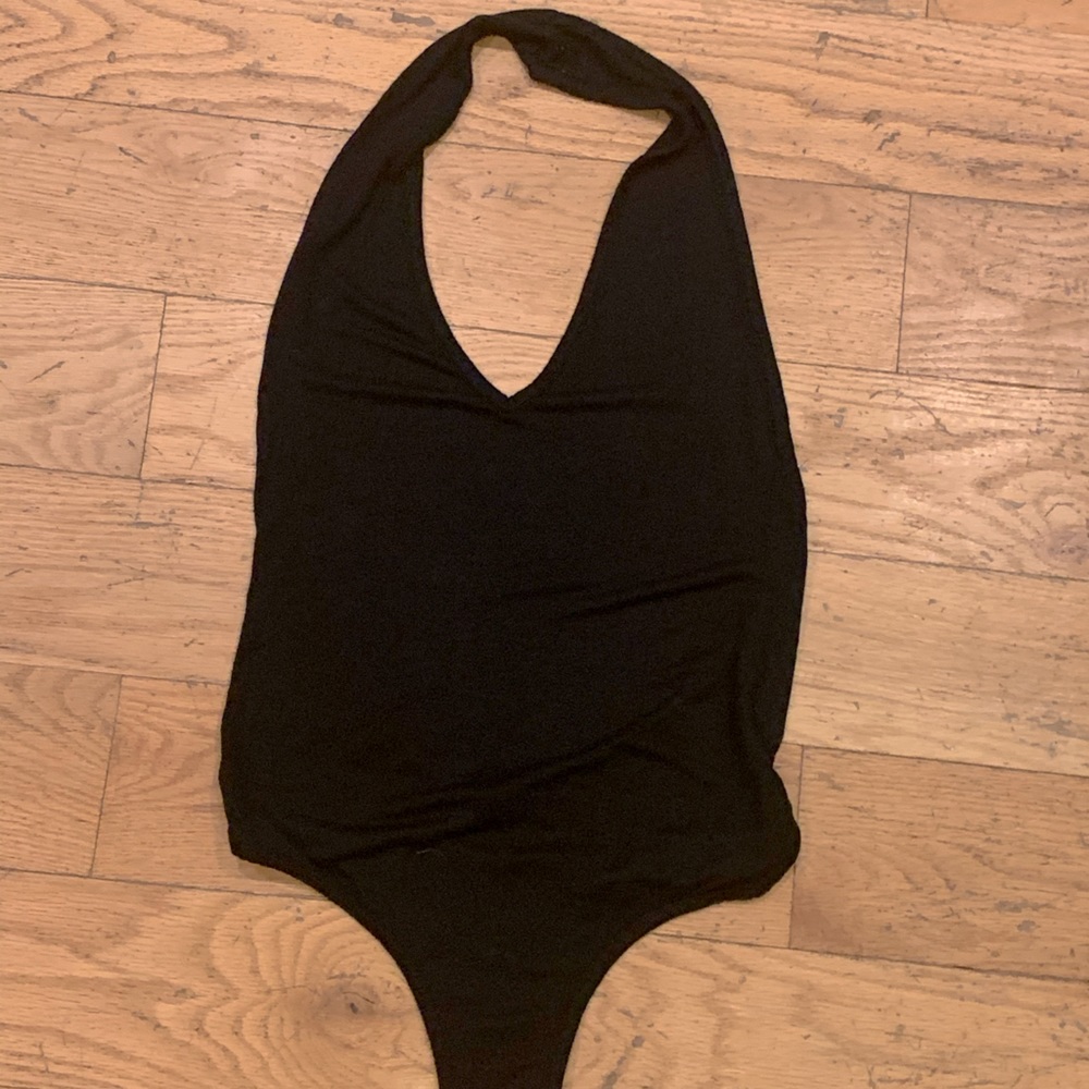 2 Pack Black and White Halter Bodysuits